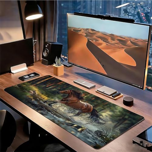 Gaming Mauspad XXL 800x300x3mm Tier Mousepad, Große Speed rutschfeste Schreibtischunterlage Wald Verbessert Präzision und Geschwindigkeit mit Stoßdämpfung für Tastatur und Maus Homeoffice xg-974 Bild 3