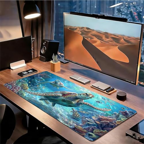 Gaming Mauspad XXL 800x300x3mm Biologie Mousepad, Große Speed rutschfeste Schreibtischunterlage Unterwasserwelt Verbessert Präzision und Geschwindigkeit mit Stoßdämpfung für Tastatur und Maus xg-998 Bild 3