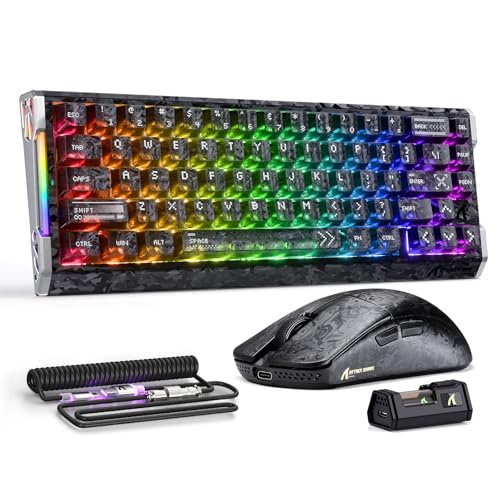 ATTACK SHARK R68 HE Kabel Magnetische Tastatur, Kabellosen R11 ULTRA Gaming-Maus aus Carbonfaser, 8000 Hz Rapid Trigger, 0,005mm RT Accuracy, 49g SUPERLIGHT-Maus, PAW3950MAX, 42000 DPI, Ink Shade Bild 1