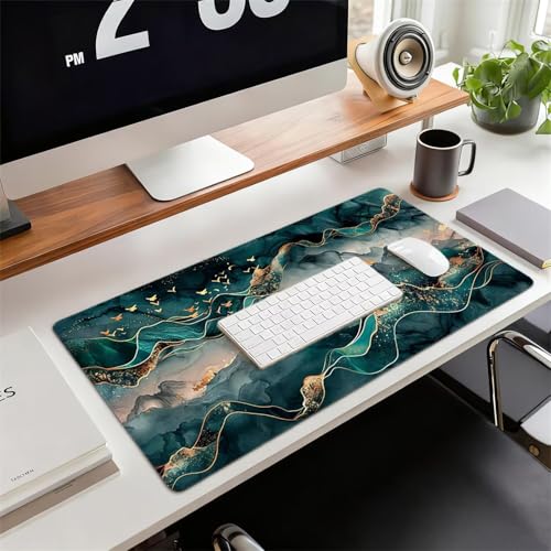 Gaming Mauspad XXL 1200x600x3mm Abstrakt Mousepad, Große Speed rutschfeste Schreibtischunterlage Blau Verbessert Präzision und Geschwindigkeit mit Stoßdämpfung für Tastatur und Maus Homeoffice xg-992 Bild 2