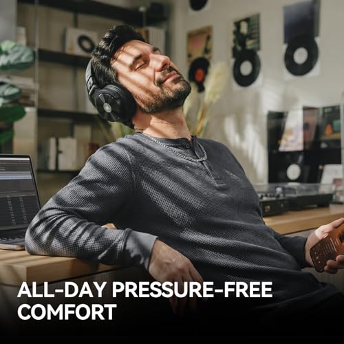 OneOdio Studio Max 2 Kabellose DJ-Kopfhörer – 9 ms Niedriglatenz, 120h Akku, LDAC, Hi-Res Wireless, 4 Modi (Transmitter/Bluetooth/3.5mm/6.35mm), Professionell für Studio/Mixing/Keyboard/Gaming Bild 6