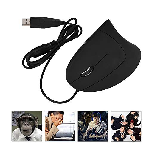 Dpofirs Vertikale Gaming-Maus für die Linke Hand, Kabelgebundene USB-ergonomische Maus für PC mit 6 Tasten Einstellbar 1600 DPI, Computer- mit Komfortabler Handgelenkstütze Bild 3