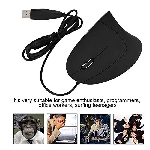 Dpofirs Vertikale Gaming-Maus für die Linke Hand, Kabelgebundene USB-ergonomische Maus für PC mit 6 Tasten Einstellbar 1600 DPI, Computer- mit Komfortabler Handgelenkstütze Bild 5
