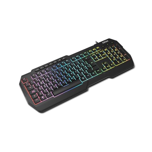 KROM KENTA - 4-in-1-Gaming-Combo - RGB-Rainbow-Tastatur, Spanisches Layout, Antighosting, optische 7200-DPI-Maus, 50-mm-Stereo-Headset und 450x400x3-mm-Mauspad, Farbe Schwarz Bild 1