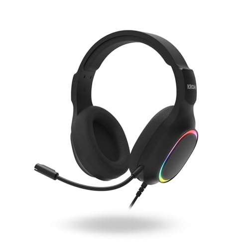 KROM KENTA - 4-in-1-Gaming-Combo - RGB-Rainbow-Tastatur, Spanisches Layout, Antighosting, optische 7200-DPI-Maus, 50-mm-Stereo-Headset und 450x400x3-mm-Mauspad, Farbe Schwarz Bild 3