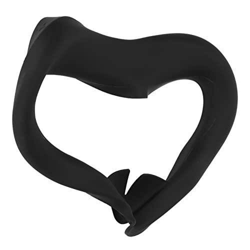 Naroote VR-Silikon-Maskenabdeckung, Schweißfest, Waschbar, Lichtbeständig, Augenpolster für 2 Gaming, Ergonomisches Virtual-Reality-Headset-Zubehör für Komfortables Gameplay (Black) Bild 6