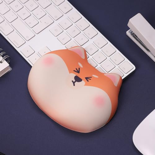 Cabilock Ergonomische Maus Handgelenkauflage aus Silikon und Memory Foam mit Rutschfester Unterseite und Niedlichem Hundemotiv für Büro und Gaming Bild 2