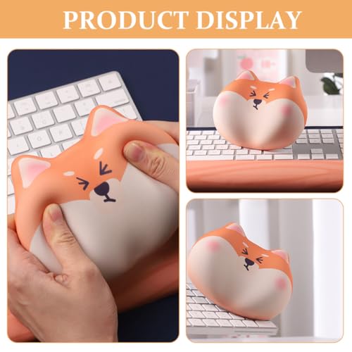 Cabilock Ergonomische Maus Handgelenkauflage aus Silikon und Memory Foam mit Rutschfester Unterseite und Niedlichem Hundemotiv für Büro und Gaming Bild 6