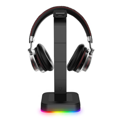 Cabilock Kopfhörerhalterung mit RGB Beleuchtung und Zwei USB Anschlüssen Verstellbarer und Stabiler Desktop Headset Ständer aus Robustem Abs Material für Gaming Headsets Bild 7
