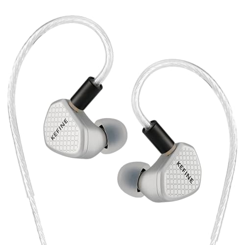 Kefine Klean SV 10-mm-DLC-Membran Dynamic-Treiber-Ohrhörer, 1DD In-Ear-Monitor-Kopfhörer, HiFi-verkabeltes IEM mit zwei austauschbaren Düsen, abnehmbares 0,78-2-Pin-Design (Silber, 3,5 mm) Bild 2