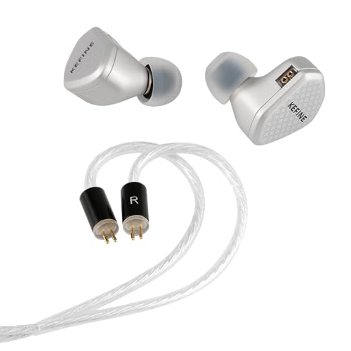 Kefine Klean SV 10-mm-DLC-Membran Dynamic-Treiber-Ohrhörer, 1DD In-Ear-Monitor-Kopfhörer, HiFi-verkabeltes IEM mit zwei austauschbaren Düsen, abnehmbares 0,78-2-Pin-Design (Silber, 3,5 mm) Bild 4