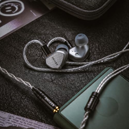 Kefine Klean SV 10-mm-DLC-Membran Dynamic-Treiber-Ohrhörer, 1DD In-Ear-Monitor-Kopfhörer, HiFi-verkabeltes IEM mit zwei austauschbaren Düsen, abnehmbares 0,78-2-Pin-Design (Silber, 3,5 mm) Bild 5