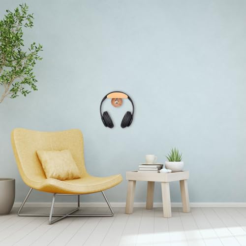 Cabilock Kopfhörerhalterung Wand Holz Praktischer Headset Präsentationsständer für Schule und Gaming mit Multifunktionalem Haken Bild 6