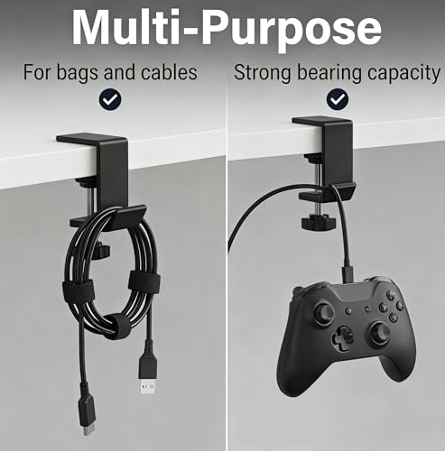 Headset Halterung Tisch & Kopfhörer Ständer, Universal Taschenhalter für Tisch, Abnehmbarer Kopfhörerhalter Schreibtisch Zubehör, Gaming Gadgets Headset Halter für Büro & Zuhause Bild 3
