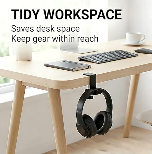 Headset Halterung Tisch & Kopfhörer Ständer, Universal Taschenhalter für Tisch, Abnehmbarer Kopfhörerhalter Schreibtisch Zubehör, Gaming Gadgets Headset Halter für Büro & Zuhause Bild 6
