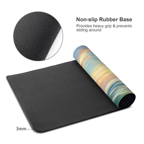 Mauspad XXL 1200x600mm, Weiße Rose Mousepad XXL Mauspad Gaming Meer Mouse Pad mit Genähten Kanten, Rutschfest und Wasserabweisend Schreibtisch Unterlage Groß Desk Mat für Tastatur und Maus -MP1106 Bild 7