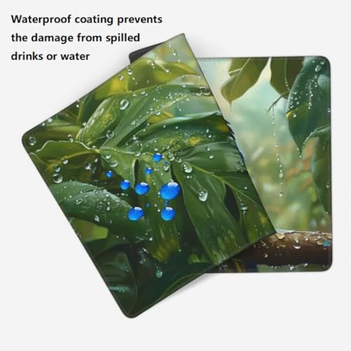 Gaming Mauspad XXL Grüne Blätter, Großes Mousepad 1200 x 600 x 3 mm, Mouse Pad Groß, Schreibtischunterlage Papagei Wasserdicht, Genähte Kanten Mauspads, rutschfeste Gummibasis Maus Pad -MP1129 Bild 5