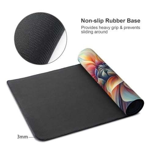 Gaming Mauspad XXL Chrysantheme, Großes Mousepad 1200 x 600 x 3 mm, Mouse Pad Groß, Schreibtischunterlage Blumen Wasserdicht, Genähte Kanten Mauspads, rutschfeste Gummibasis Maus Pad -MP1085 Bild 7