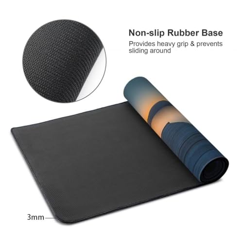 Gaming Mauspad XXL See, Großes Mousepad 1000 x 500 x 3 mm, Mouse Pad Groß, Schreibtischunterlage Sonnenuntergang Wasserdicht, Genähte Kanten Mauspads, rutschfeste Gummibasis Maus Pad -MP1111 Bild 7