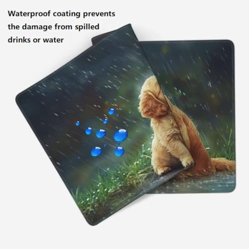 Mauspad XXL 1200x600mm, Hunde Im Regen Mousepad XXL Mauspad Gaming Tiere Mouse Pad mit Genähten Kanten, Rutschfest Schreibtisch Unterlage Groß Desk Mat für Tastatur und Maus PC Zubehör -MP1124 Bild 4