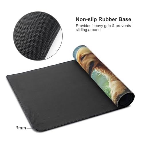 Mauspad XXL 1200x600mm, Hunde Im Regen Mousepad XXL Mauspad Gaming Tiere Mouse Pad mit Genähten Kanten, Rutschfest Schreibtisch Unterlage Groß Desk Mat für Tastatur und Maus PC Zubehör -MP1124 Bild 7