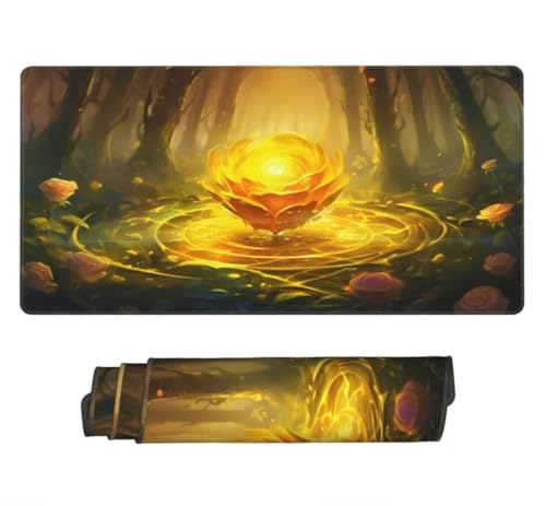 Mauspad XXL 1200x600mm, Goldene Rose Mousepad XXL Mauspad Gaming Wald Mouse Pad mit Genähten Kanten, Rutschfest und Wasserabweisend Schreibtisch Unterlage Groß Desk Mat für Tastatur und Maus -MP1112 Bild 1