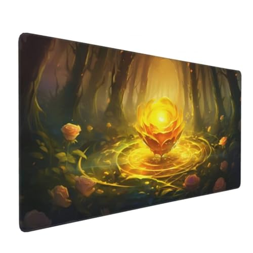 Mauspad XXL 1200x600mm, Goldene Rose Mousepad XXL Mauspad Gaming Wald Mouse Pad mit Genähten Kanten, Rutschfest und Wasserabweisend Schreibtisch Unterlage Groß Desk Mat für Tastatur und Maus -MP1112 Bild 2