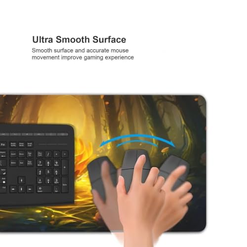 Mauspad XXL 1200x600mm, Goldene Rose Mousepad XXL Mauspad Gaming Wald Mouse Pad mit Genähten Kanten, Rutschfest und Wasserabweisend Schreibtisch Unterlage Groß Desk Mat für Tastatur und Maus -MP1112 Bild 6