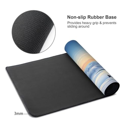 Gaming Mauspad XXL Winterlandschaft, Großes Mousepad 800 x 400 x 3 mm, Mouse Pad Groß, Schreibtischunterlage Burg Wasserdicht, Genähte Kanten Mauspads, rutschfeste Gummibasis Maus Pad -MP1059 Bild 7