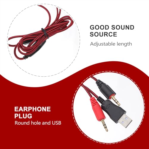 Toddmomy Gaming Kopfhörer mit Mikrofon und Geräuschunterdrückender Funktion Atmungsaktive Protein Ohrpolster und Geflochtenes USB Kabel Fürpc Gaming und Streaming Bild 3