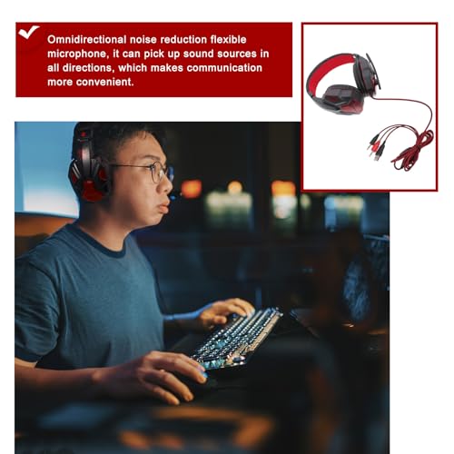 Toddmomy Gaming Kopfhörer mit Mikrofon und Geräuschunterdrückender Funktion Atmungsaktive Protein Ohrpolster und Geflochtenes USB Kabel Fürpc Gaming und Streaming Bild 7
