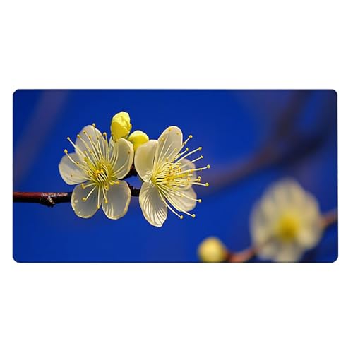 Gaming Mauspad, 100x200cmx3mm GroßEs Mousepad,wasserdichte Gewebe, Rutschfester Gummiunterseite, BüRobedarf, Verbesserte PräZision Und Geschwindigkeit, Gelbe Blumen JX2B-347 Bild 2
