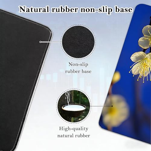Gaming Mauspad, 100x200cmx3mm GroßEs Mousepad,wasserdichte Gewebe, Rutschfester Gummiunterseite, BüRobedarf, Verbesserte PräZision Und Geschwindigkeit, Gelbe Blumen JX2B-347 Bild 5