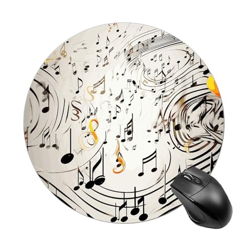 Gaming Mauspad Noten Drucken Computer-Mauspad Vernähte Kanten Waschbar Klein Mousepad, Für Arbeitsstudium, Büro, Kabellose Maus, Zuhause, 20cm Bild 1