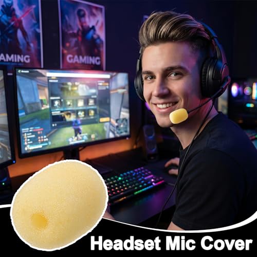 20 Stück Headset Mikrofon Schaumstoffabdeckungen, Quilax Schaum Mikrofon Abdeckung Windschutz, HeadsetMikrofon Windschutzscheibe für Gaming & Büro Bild 7
