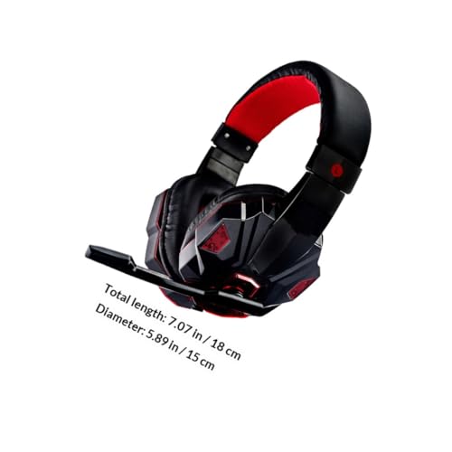 PRETYZOOM Gaming Headset mit USB und 3,5-MM Klinkenanschluss Geräuschunterdrückendes Mikrofon Rote ABS Ohrpolster 40mm Lautsprecher fürpc und Spielkonsole Bild 2