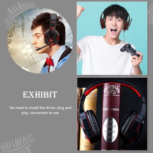Cabilock Leuchtendes Gaming Headset mit Mikrofon On Ear 3,5-MM USB Anschluss Lautstärkeregelung Weiche Ohrpolster ABS Bild 5