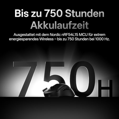 Rapoo VT3 MAX Gen-2 Gaming Maus Kabellose, Echte 8000Hz Abfragerate, 30K DPI, 53g Ultraleicht, 750 Std. Akku, Nordic nRF54L15 MCU, 120 Millionen optische Schalter, 10 programmierbare Tasten, Schwarz Bild 4