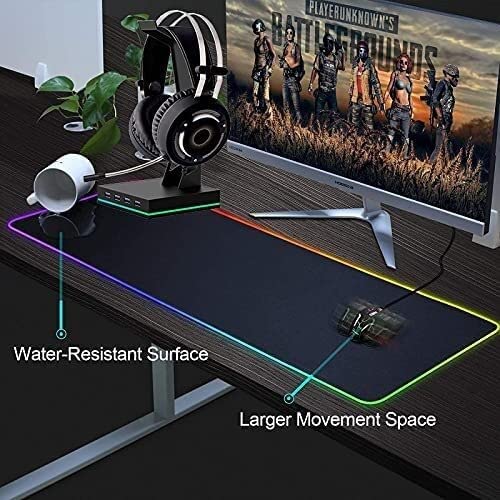 Kopfhörerständer, Kopfhörer-Aufhänger, Headset-Ständer, Kopfhörerständer mit 4 USB 2.0-Anschlüssen, RGB-Kopfhörerhalter for Gamer-Gaming-PC-Zubehör Bild 4