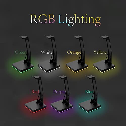 Kopfhörerständer, Kopfhörer-Aufhänger, Headset-Ständer, Kopfhörerständer mit 4 USB 2.0-Anschlüssen, RGB-Kopfhörerhalter for Gamer-Gaming-PC-Zubehör Bild 5