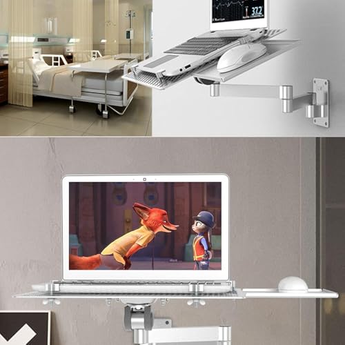 Laptop-Ständer, verstellbare und faltbare Wandhalterung mit Mausablage, platzsparender multifunktionaler Notebook-Ständer für Home Office, Gaming & Workstation Bild 5