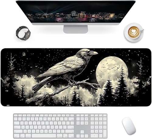 Gaming Mauspad XXL 1600x800x3mm, Tiere Anti-Rutsch Mousepad XXL, Schwarz groß Schreibtischunterlage, Waschbares rutschfeste Gummibasis, Mauspad mit Nähten an Den Kanten für PC, Maus LJ-1292 Bild 2