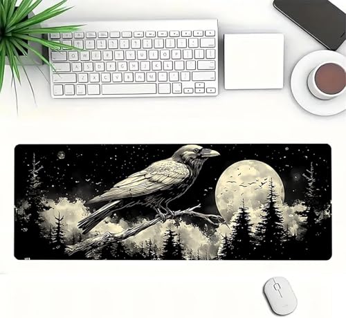 Gaming Mauspad XXL 1600x800x3mm, Tiere Anti-Rutsch Mousepad XXL, Schwarz groß Schreibtischunterlage, Waschbares rutschfeste Gummibasis, Mauspad mit Nähten an Den Kanten für PC, Maus LJ-1292 Bild 3