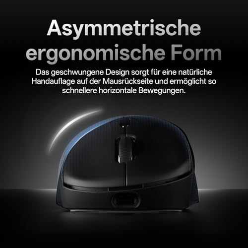 Rapoo VT3 Gen-2 Gaming Maus Kabellose mit Echte 8000Hz Abfragerate, 26K DPI, 53g Ultraleicht, 750 Std. Akku, Nordic nRF54L15 MCU, 100 Millionen mechanische Schalter, 10 programmierbare Tasten, Schwarz Bild 5