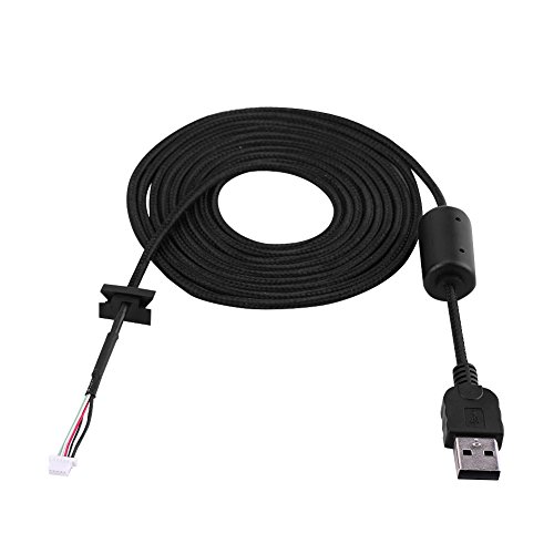 Bewinner Ersatz-USB-Mauskabel für G9/G9X Gaming-Maus, 2 Meter/6,56 Fuß, Hochwertig mit Magnetring, Schwarz Bild 4