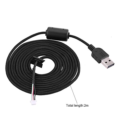 Bewinner Ersatz-USB-Mauskabel für G9/G9X Gaming-Maus, 2 Meter/6,56 Fuß, Hochwertig mit Magnetring, Schwarz Bild 5