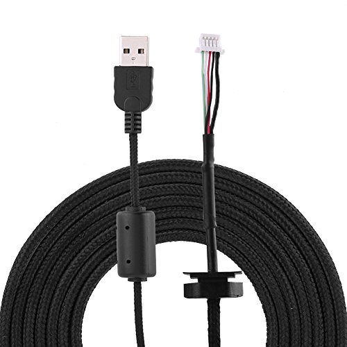 Bewinner Ersatz-USB-Mauskabel für G9/G9X Gaming-Maus, 2 Meter/6,56 Fuß, Hochwertig mit Magnetring, Schwarz Bild 6