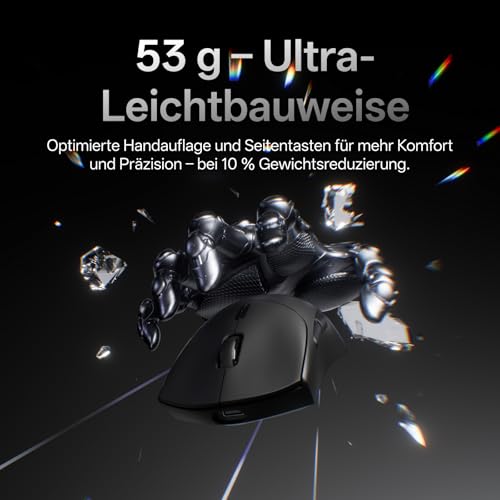 Rapoo VT7 Kabellose Gaming-Maus, Echte 8000Hz Abfragerate, 26K DPI Sensor, 53g Ultraleicht, 750 Std. Akku, Nordic nRF54L15 MCU, 100 Millionen Mechanische Schalter, 10 Programmierbare Tasten, Schwarz Bild 3
