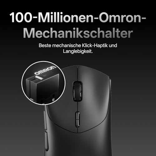 Rapoo VT7 Kabellose Gaming-Maus, Echte 8000Hz Abfragerate, 26K DPI Sensor, 53g Ultraleicht, 750 Std. Akku, Nordic nRF54L15 MCU, 100 Millionen Mechanische Schalter, 10 Programmierbare Tasten, Schwarz Bild 6