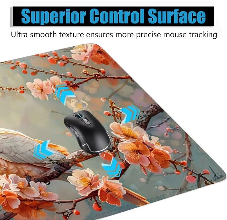 Schreibtischunterlage Rosa Mauspad XXL 120x60cm Mousepad Papagei Gaming Mauspad mit Nicht rutschender Unterlage, Vernähte Kanten WassXerdicht Anti-Rutsch Maus Pad für PC, Office Geschenke F0-1154 Bild 5